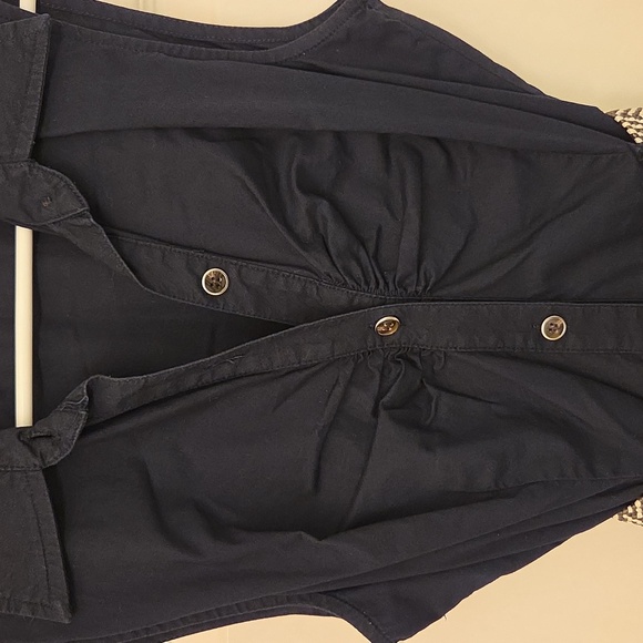 BCX Navy Sleeveless Button Up Dress with Belt Size M - Picture 3 of 10